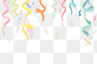 Birthday party png background, colorful ribbons border, festive design