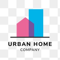 Real estate business logo png for branding design, urban home company text