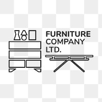 Furniture company logo png, business template for branding design, home interior