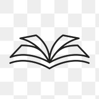 Open book icon png, education symbol flat design illustration