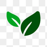 Leaf icon png, nature business symbol flat design illustration