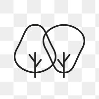 Tree icon png, nature business symbol flat design illustration