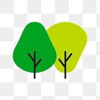 Tree icon png, nature business symbol flat design illustration