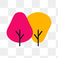 Tree icon png, nature business symbol flat design illustration, pink and yellow tone