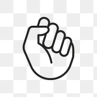 Fist icon png, human right symbol flat design illustration