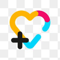 Heart icon png, healthcare symbol flat design illustration