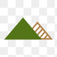 Triangle icons png, green geometric shape, flat design illustration