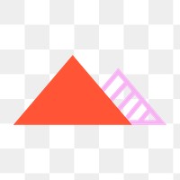 Triangle icons png, red and pink geometric shape, flat design illustration