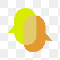 Speech bubble icon png, communication symbol flat design illustration