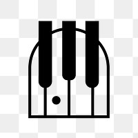 Piano icon png, music symbol flat design illustration