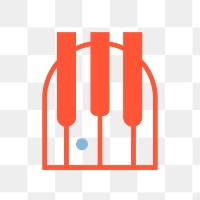 Piano icon png, music symbol flat design illustration