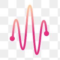 Music wave icon png, music symbol flat design illustration