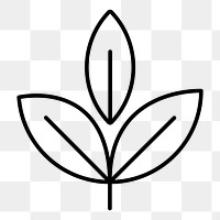 Leaf icon png, nature business symbol flat design illustration