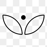 Leaf icon png, nature business symbol flat design illustration