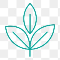 Leaf icon png, nature business symbol flat design illustration