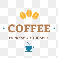 Coffee shop logo png, food business branding design, espresso yourself text