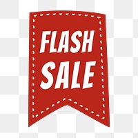 Flash sale png badge sticker, shopping doodle clipart