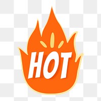 Hot png flame typography sticker, doodle clipart