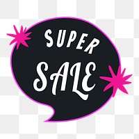 Super sale png sticker, doodle speech bubble shopping clipart