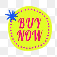 Buy now png badge sticker, shopping doodle clipart