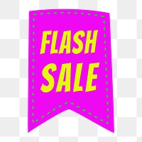 Flash sale png badge sticker, shopping doodle clipart