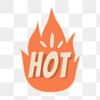 Hot png flame sticker, doodle clipart