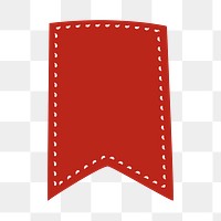 Flag banner png sticker, doodle red blank clipart