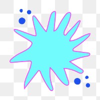 Starburst badge png sticker, doodle blue blank clipart