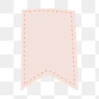 Flag banner png sticker, doodle pink blank clipart