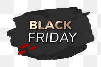 Black Friday png badge sticker, abstract brush stroke, shopping clipart