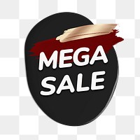 Mega sale png badge sticker, paint brush stroke, shopping clipart