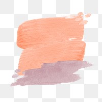 Brush stroke png badge sticker, orange watercolor texture, feminine transparent design