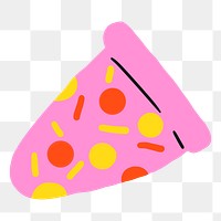 Pink pizza png sticker collage element