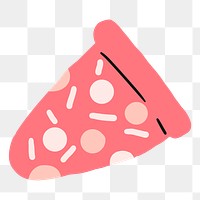 Pink pizza png sticker collage element