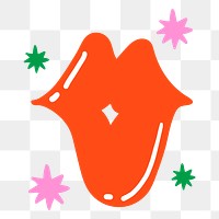 Pop art lips png, transparent background