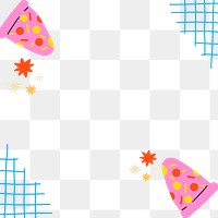 Pink pizza frame png border transparent background 