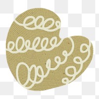 Heart png sticker, cute cement textured shape in earth tone