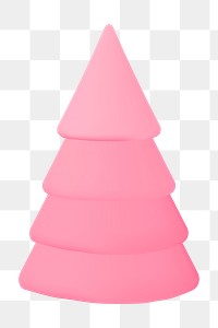 Pink Christmas tree png, 3D design, holiday decor clipart