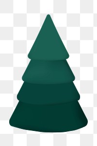 Tree png, 3D green inflatable shape, festive decoration