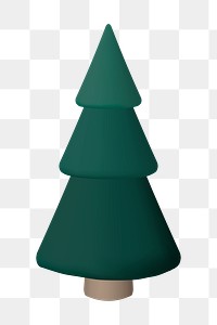 Christmas tree png, 3D design, holiday decor sticker