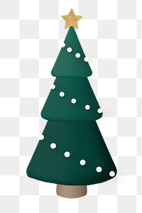 Tree png, 3D green inflatable shape, festive decoration