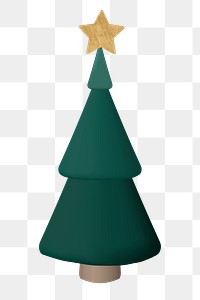 Tree png, 3D green inflatable shape, festive decoration