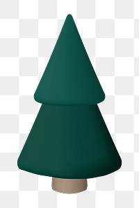 Christmas tree png, 3D design, holiday decor sticker
