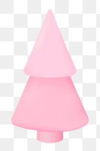 Tree png, 3D pink inflatable shape, festive decoration