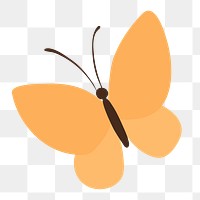 Orange butterfly sticker png, design element