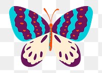 Pop art butterfly png sticker colorful design element