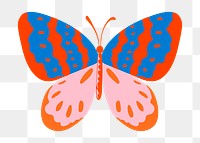 Pop art butterfly png sticker pink design element