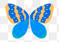 Pop art butterfly png sticker colorful design element