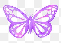 Watercolor butterfly png sticker, pink design element