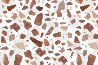 Terrazzo pattern png, aesthetic transparent background, abstract brown design